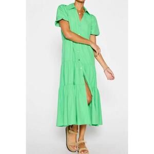 Brochu Walker Havana Maxi Tier Dress Derby Green S